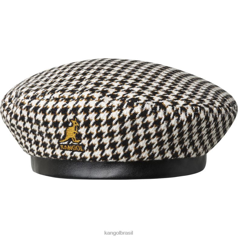 chapelaria | Kangol unissex Preto branco boina grade de dente Z4880424