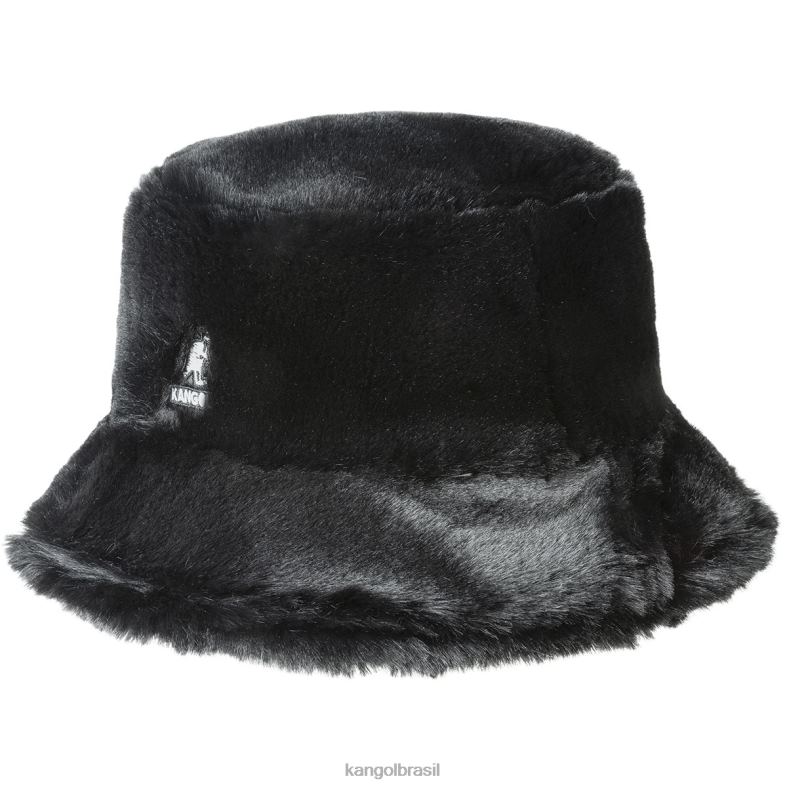 chapelaria | Kangol unissex Preto sólido balde de pele falsa Z4880706