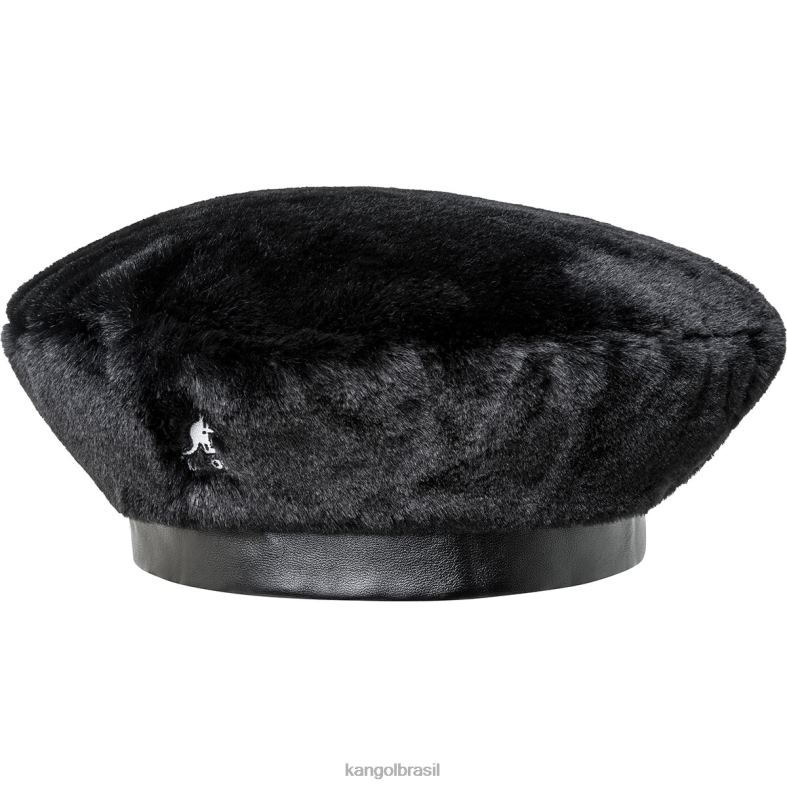 chapelaria | Kangol unissex Preto sólido boina de pele falsa Z4880403