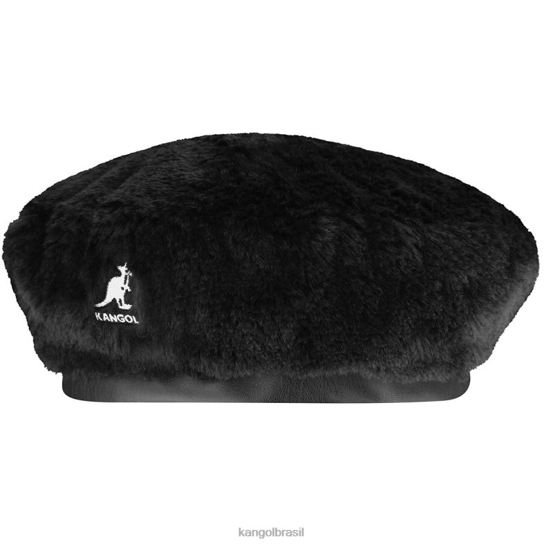 chapelaria | Kangol unissex Preto sólido boina de pele falsa Z4880403