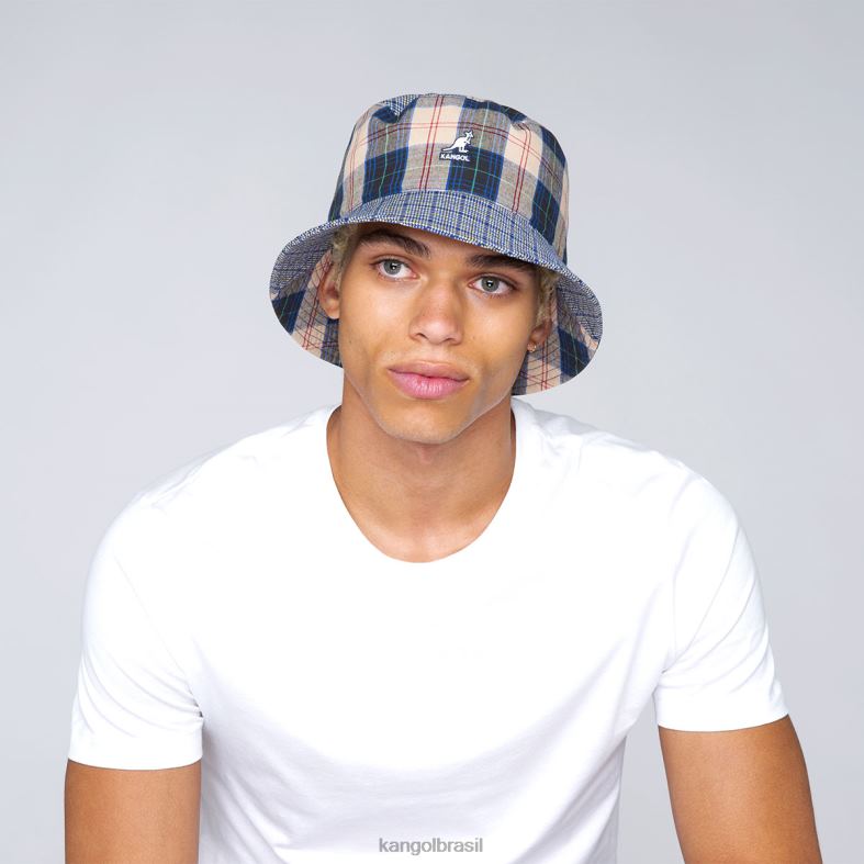 chapelaria | Kangol unissex azul de mykonos balde de mashup xadrez Z4880682