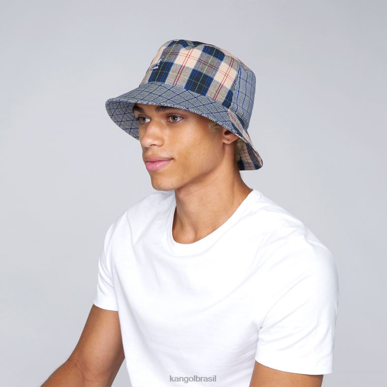 chapelaria | Kangol unissex azul de mykonos balde de mashup xadrez Z4880682