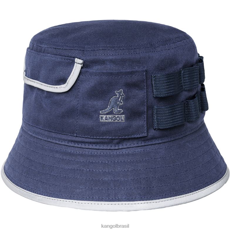 chapelaria | Kangol unissex azul escuro balde utilitário encerado Z4880665