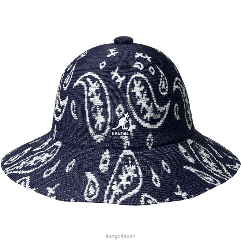 chapelaria | Kangol unissex azul escuro/branco paisley aba larga casual Z4880659