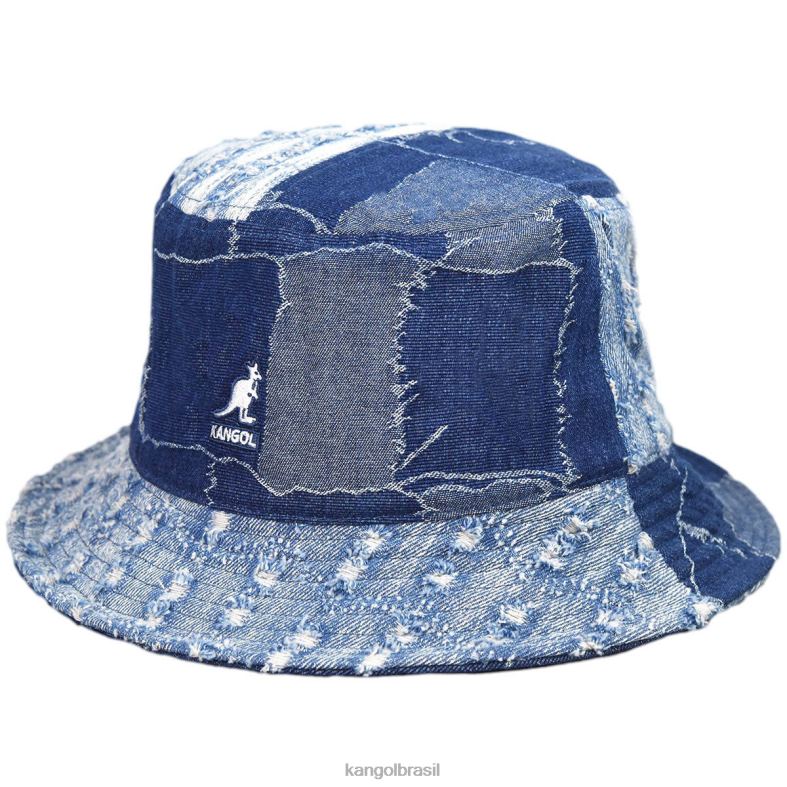 chapelaria | Kangol unissex azul médio balde de mashup de jeans Z4880503