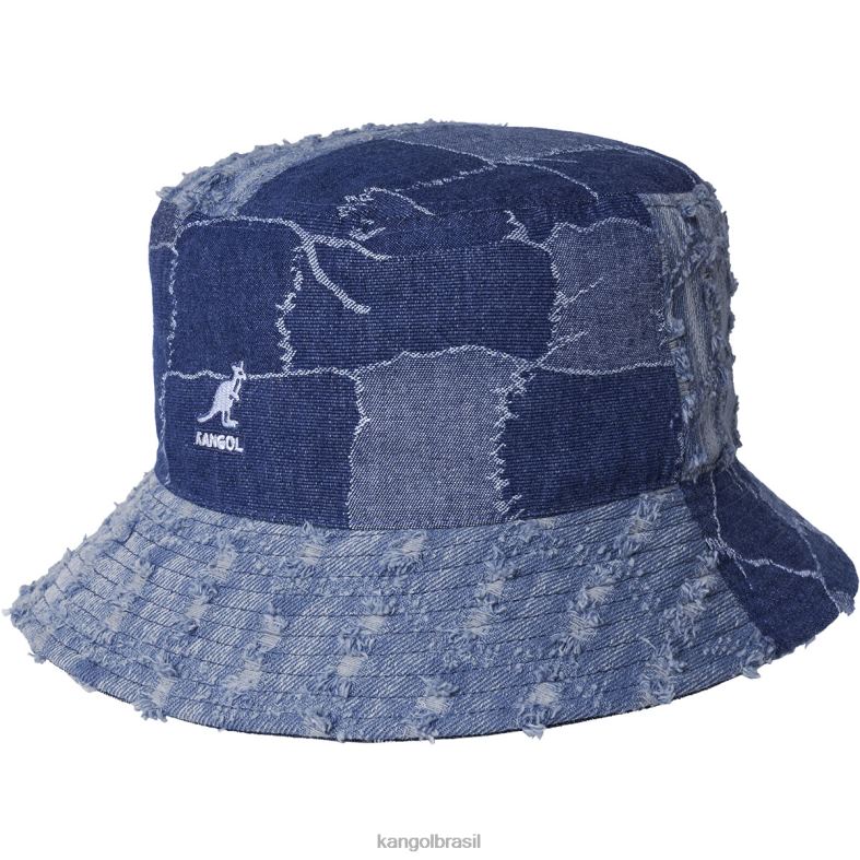 chapelaria | Kangol unissex azul médio balde de mashup de jeans Z4880503