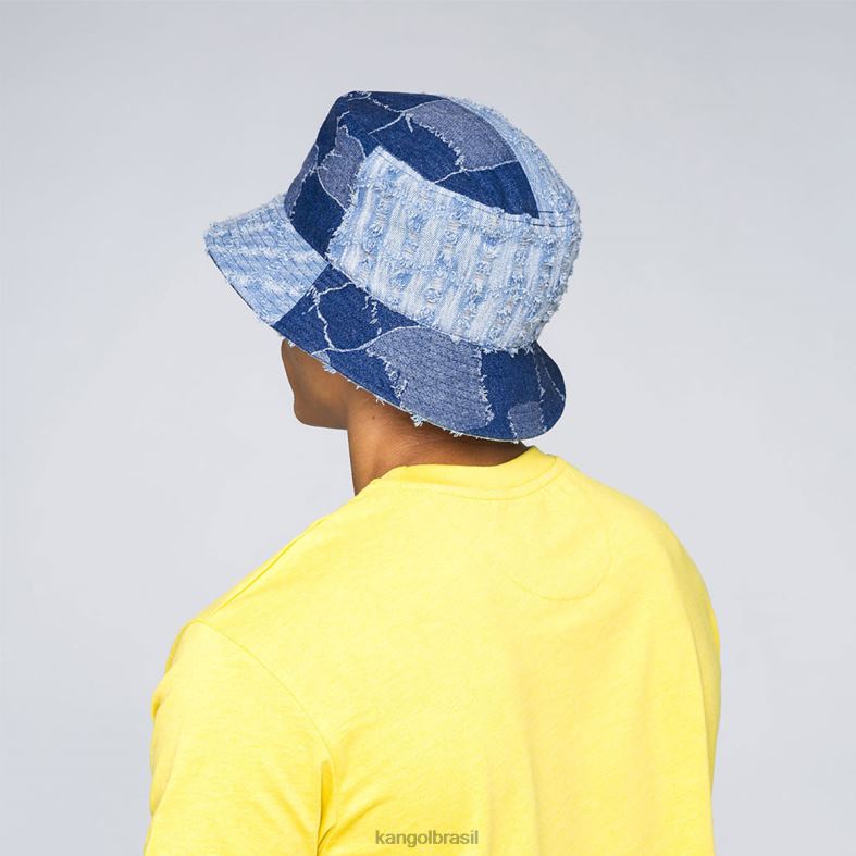 chapelaria | Kangol unissex azul médio balde de mashup de jeans Z4880503