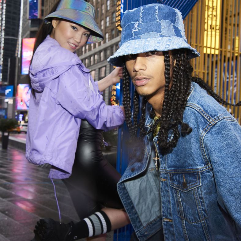 chapelaria | Kangol unissex azul médio balde de mashup de jeans Z4880503