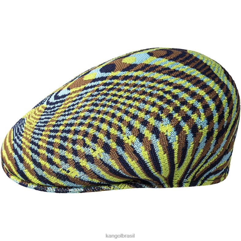 chapelaria | Kangol unissex bio limão/dk azul/bege viagem selvagem 504 Z488096
