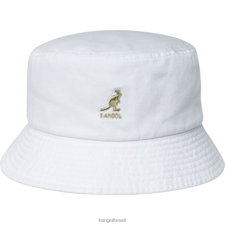 chapelaria | Kangol unissex branco chapéu balde lavado Z4880583
