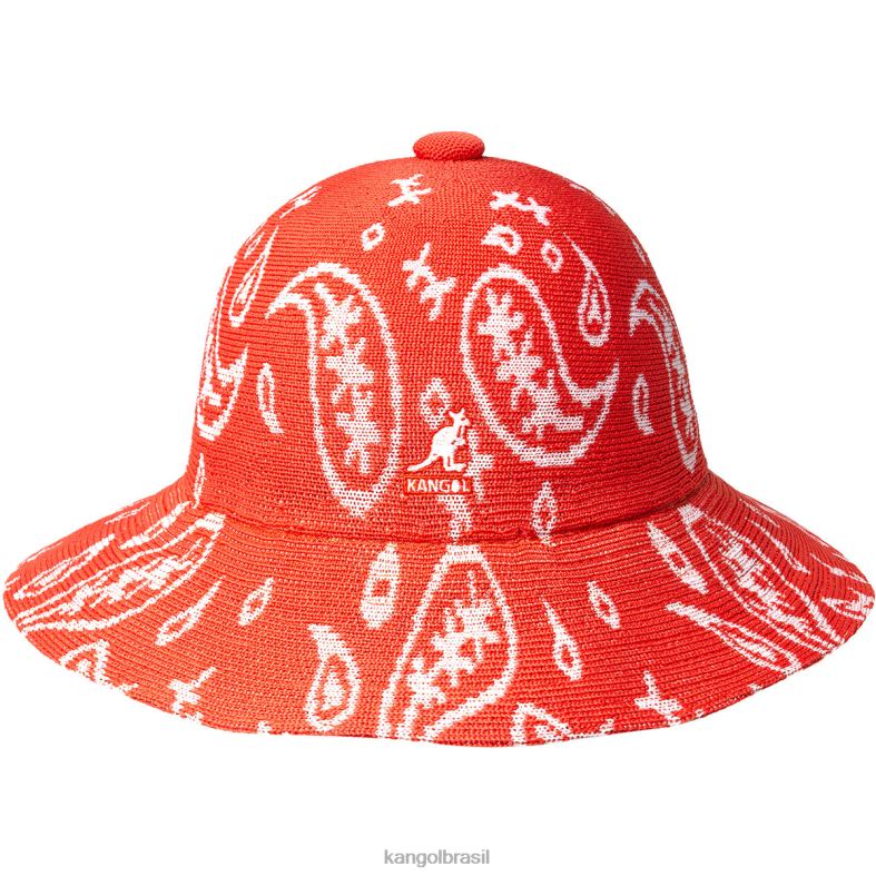 chapelaria | Kangol unissex brilho cereja/branco paisley aba larga casual Z4880660