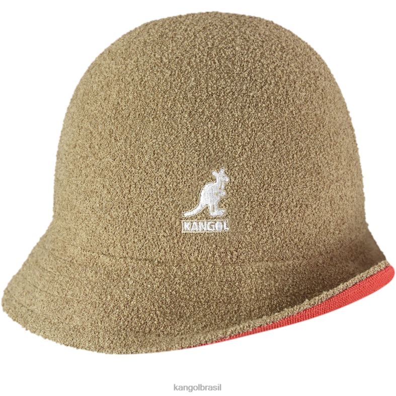 chapelaria | Kangol unissex brilho de aveia/cereja flip it reversível casual Z4880508