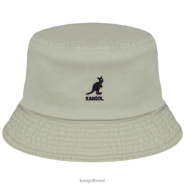 chapelaria | Kangol unissex cáqui chapéu balde lavado Z4880579