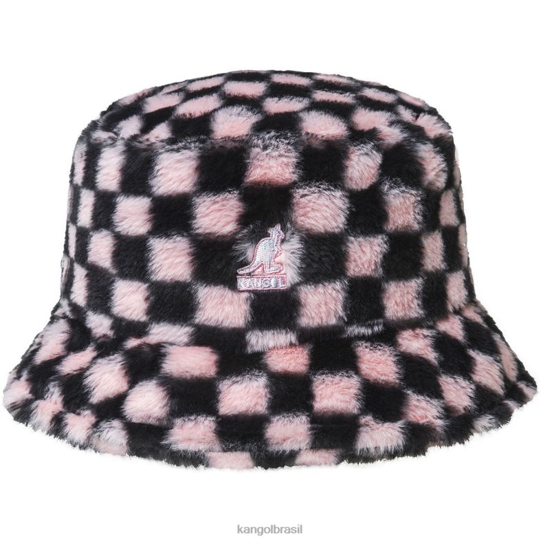 chapelaria | Kangol unissex cheque pepto balde de pele falsa Z4880713