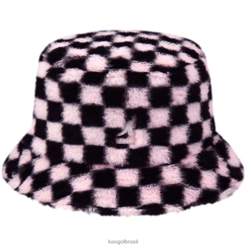 chapelaria | Kangol unissex cheque pepto balde de pele falsa Z4880713