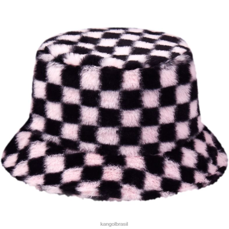 chapelaria | Kangol unissex cheque pepto balde de pele falsa Z4880713