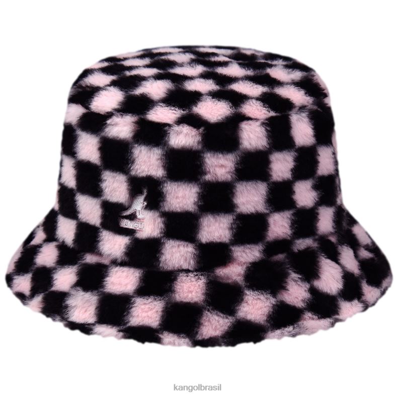 chapelaria | Kangol unissex cheque pepto balde de pele falsa Z4880713