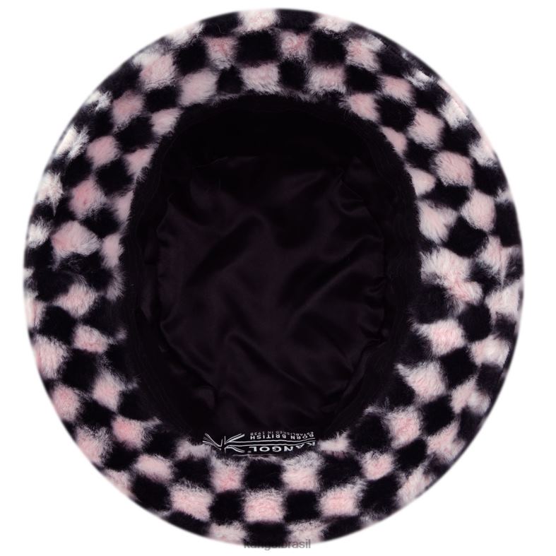 chapelaria | Kangol unissex cheque pepto balde de pele falsa Z4880713