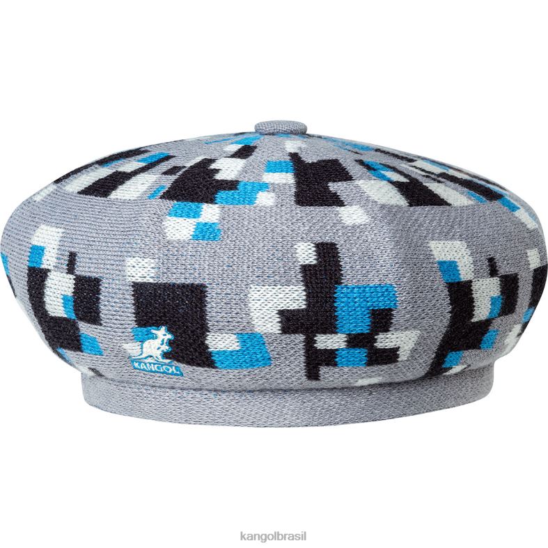 chapelaria | Kangol unissex cinzento Preto boina xadrez pixelada Z4880397