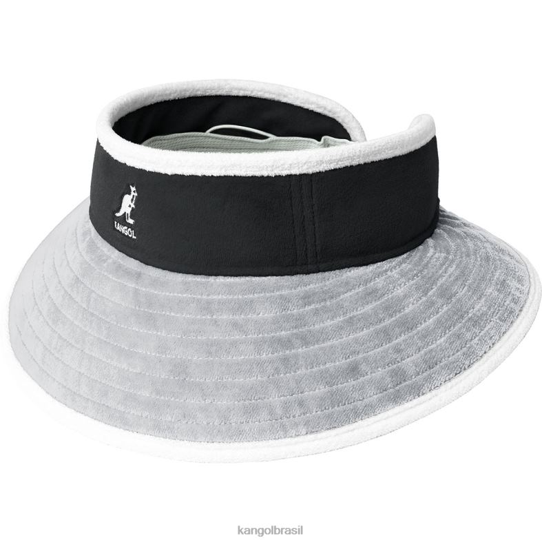 chapelaria | Kangol unissex cinzento Preto viseira lateral de praia Z4880910