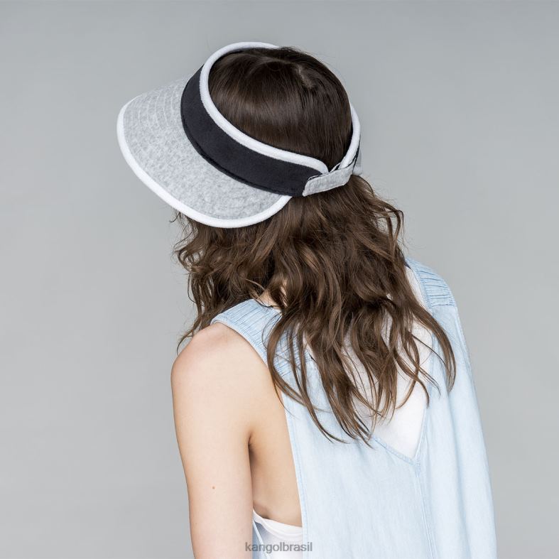 chapelaria | Kangol unissex cinzento Preto viseira lateral de praia Z4880910