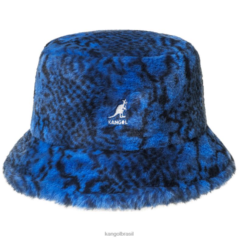 chapelaria | Kangol unissex cobra azul balde de pele falsa Z4880711