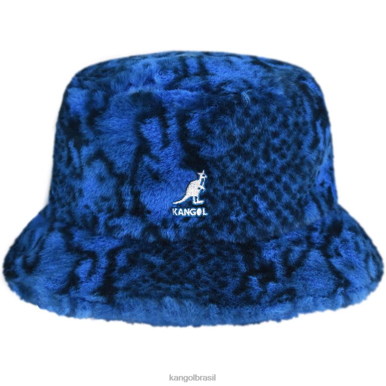 chapelaria | Kangol unissex cobra azul balde de pele falsa Z4880711