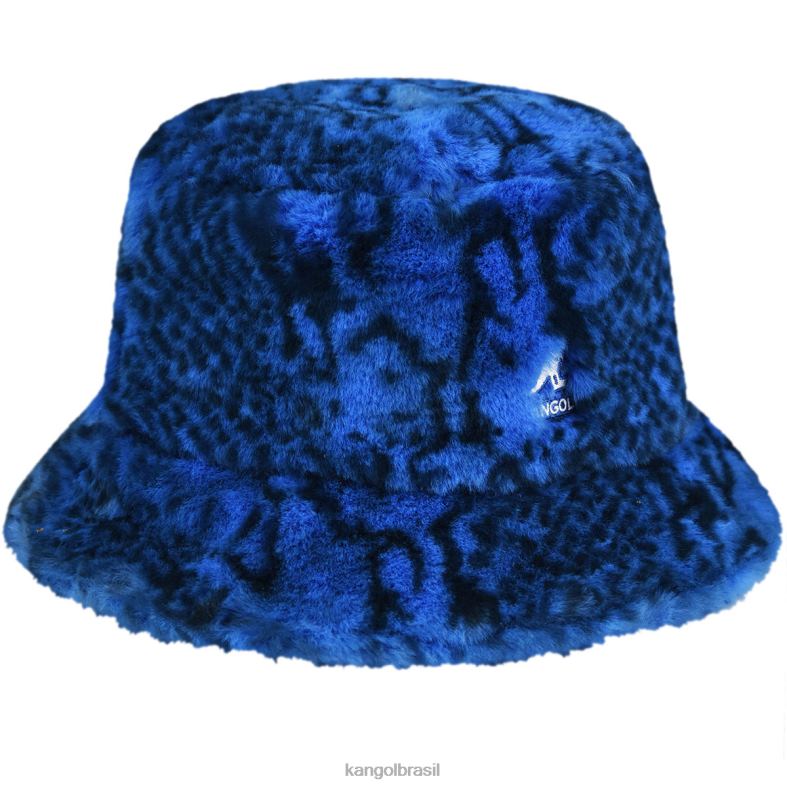 chapelaria | Kangol unissex cobra azul balde de pele falsa Z4880711