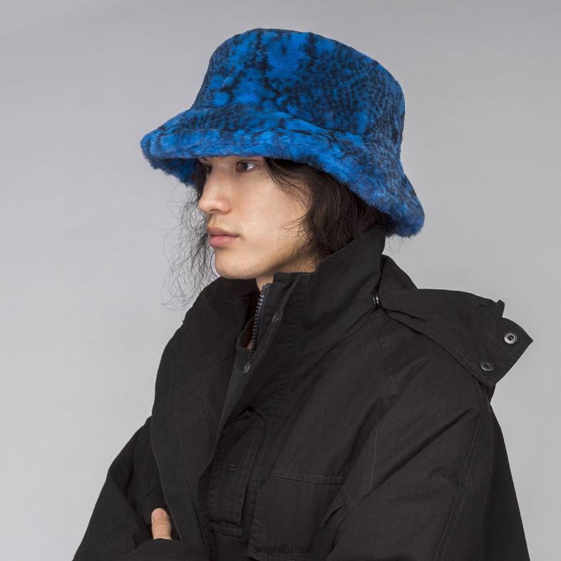 chapelaria | Kangol unissex cobra azul balde de pele falsa Z4880711