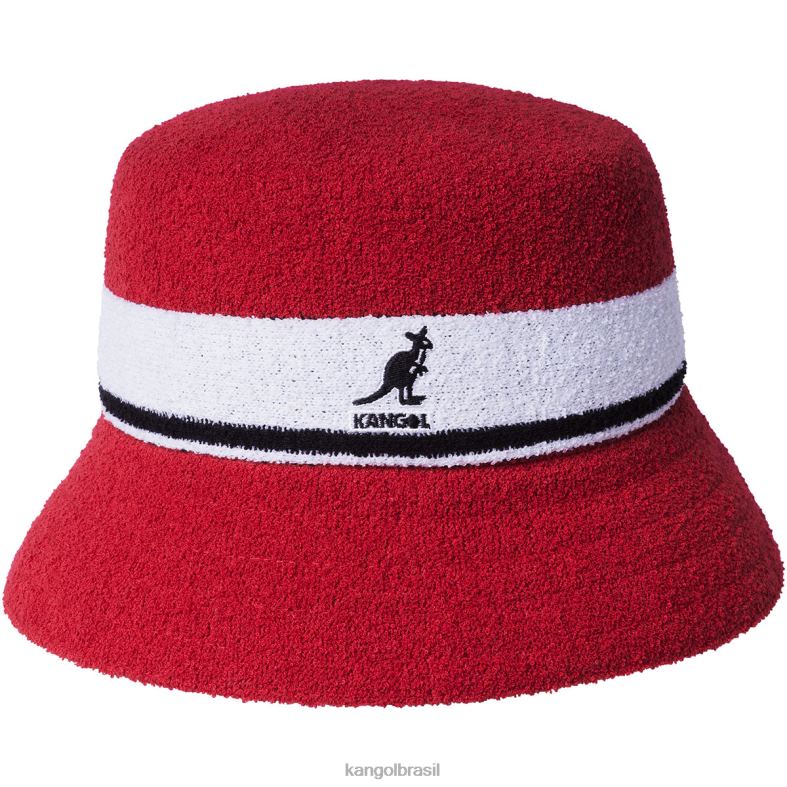 chapelaria | Kangol unissex escarlate balde de listras bermudas Z4880645