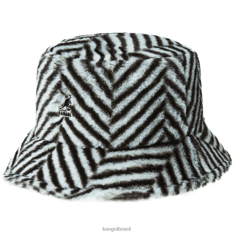 chapelaria | Kangol unissex espinha de peixe cinza balde de pele falsa Z4880705