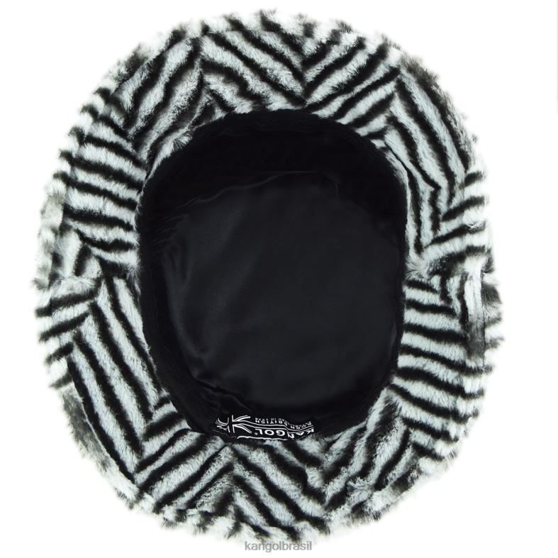 chapelaria | Kangol unissex espinha de peixe cinza balde de pele falsa Z4880705