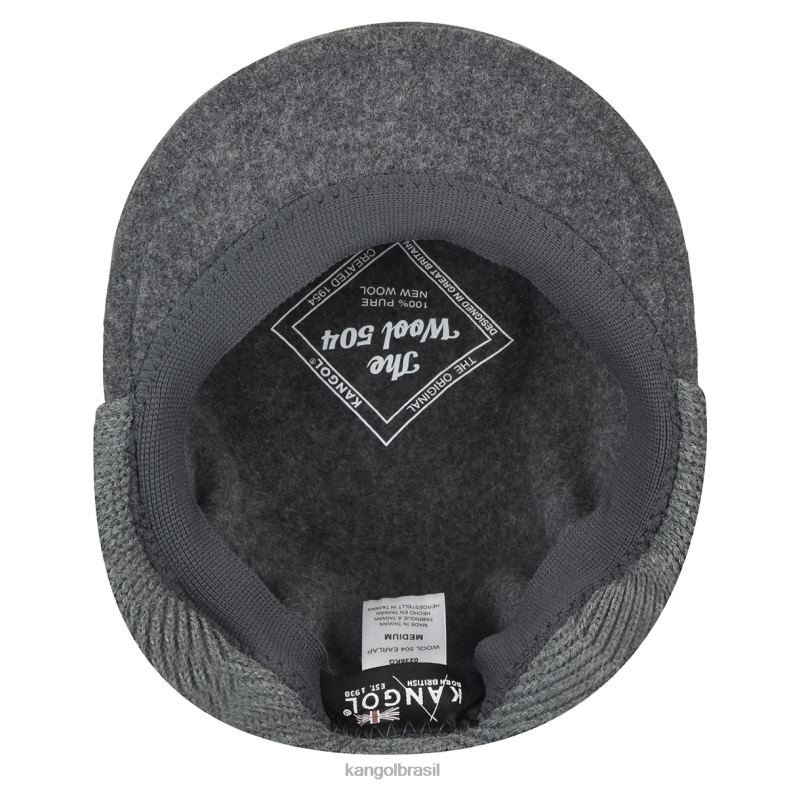 chapelaria | Kangol unissex flanela escura protetor de orelha de lã 504 Z4880149