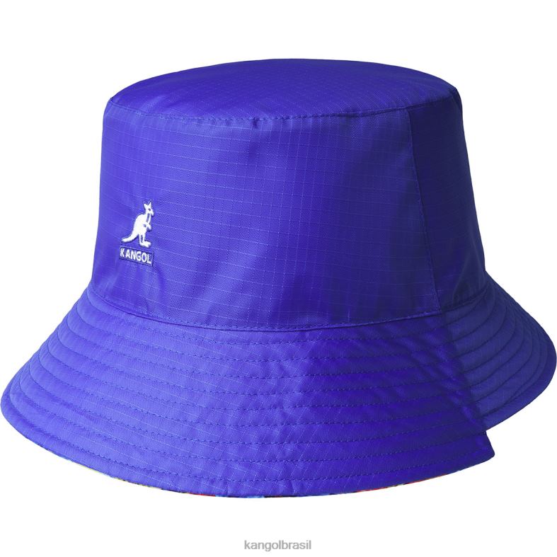 chapelaria | Kangol unissex floral azul estrelado balde reversível floral Z4880458