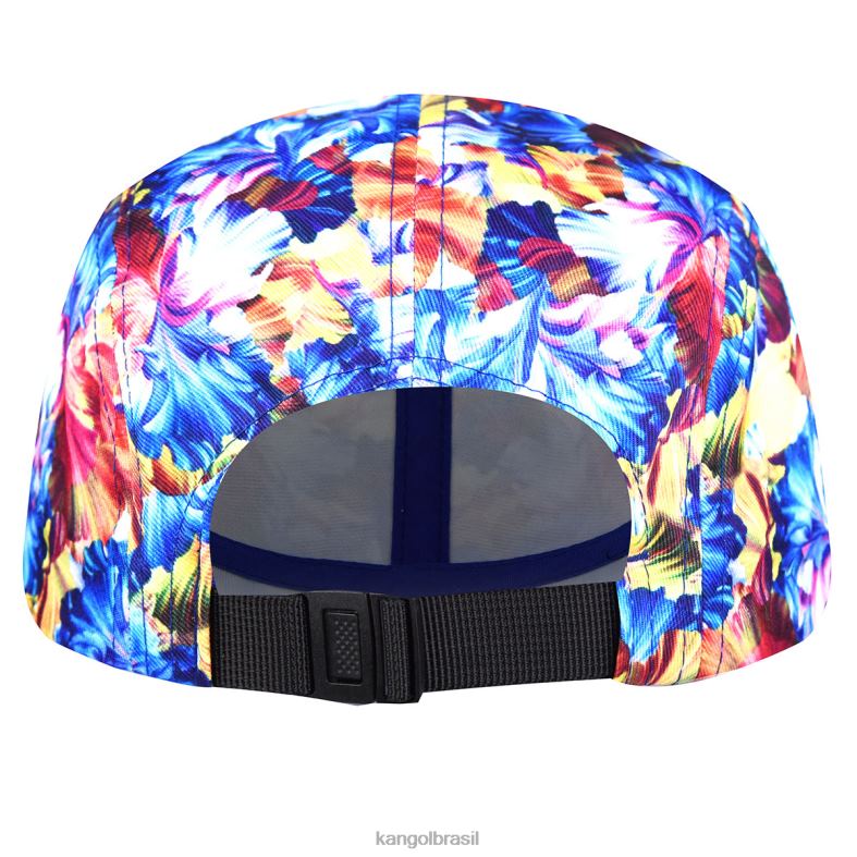 chapelaria | Kangol unissex floral azul estrelado boné floral com 5 painéis Z4880288