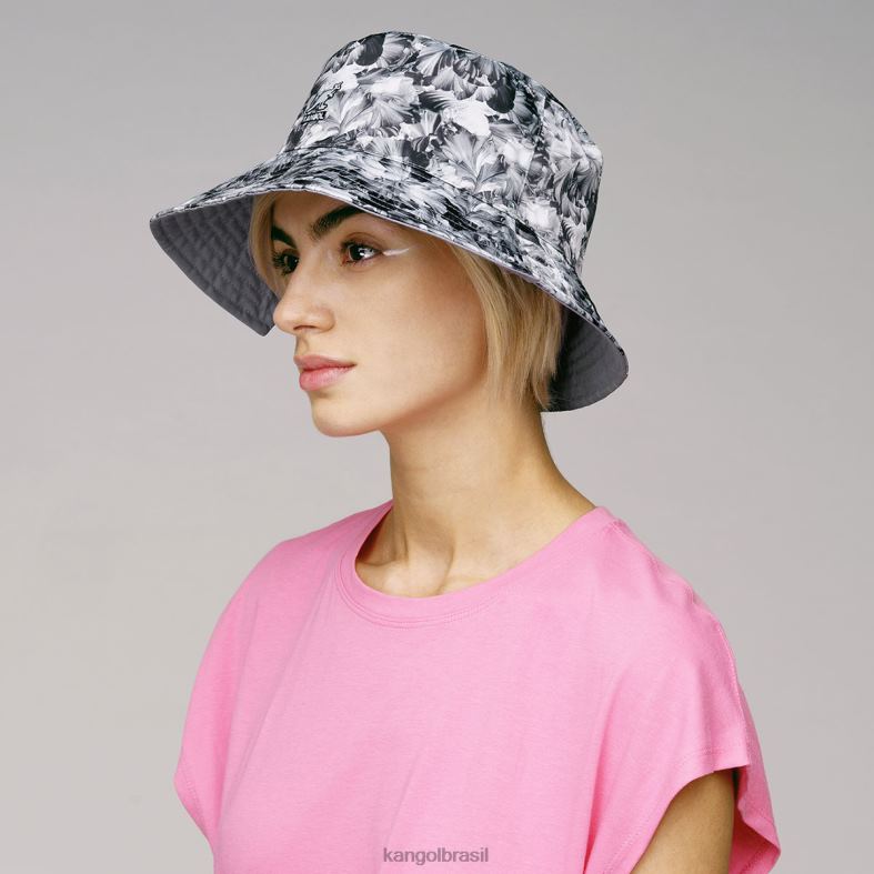 chapelaria | Kangol unissex floral preto balde reversível floral Z4880456