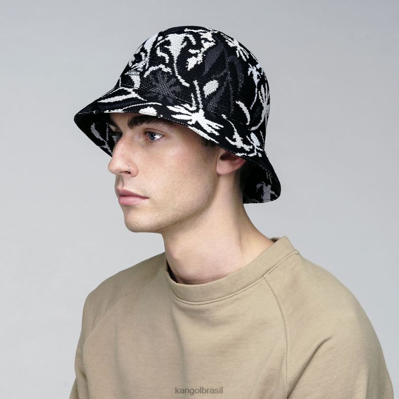 chapelaria | Kangol unissex floral preto casual floral de rua Z4880487