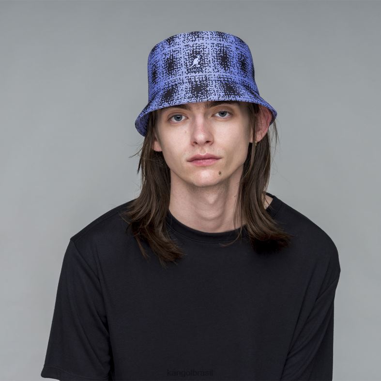 chapelaria | Kangol unissex fontes profundas/lilás gelado caixa xadrez grunge Z4880656