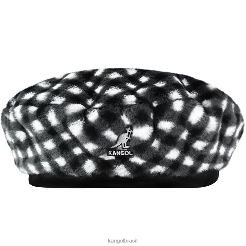 chapelaria | Kangol unissex guingão preto boina de pele falsa Z4880407