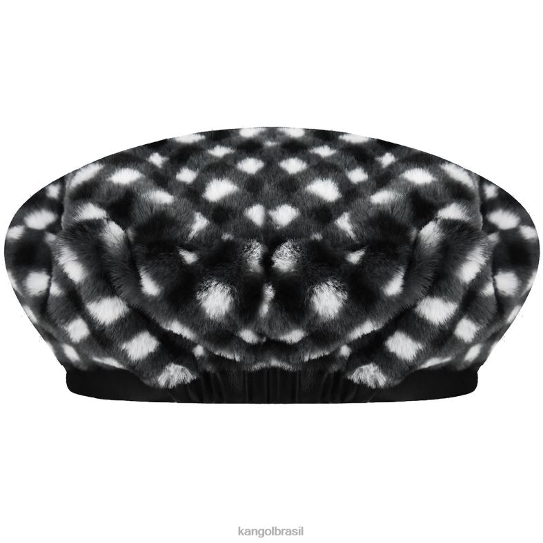 chapelaria | Kangol unissex guingão preto boina de pele falsa Z4880407
