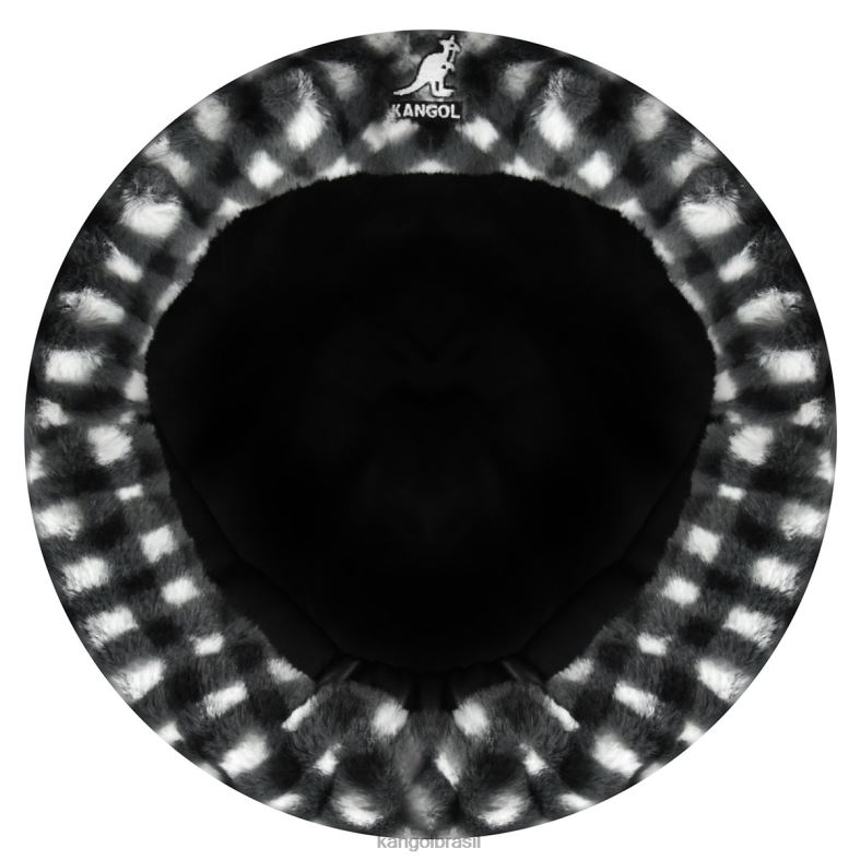chapelaria | Kangol unissex guingão preto boina de pele falsa Z4880407