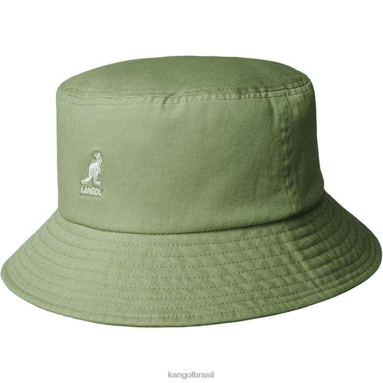 chapelaria | Kangol unissex óleo verde chapéu balde lavado Z4880586