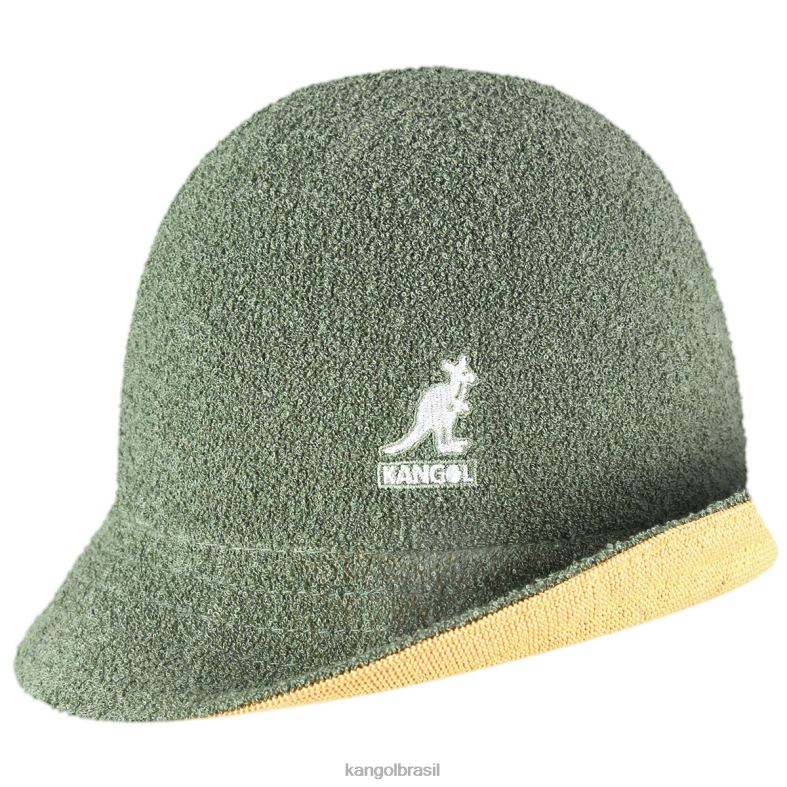 chapelaria | Kangol unissex óleo verde/damasco quente flip it reversível casual Z4880507