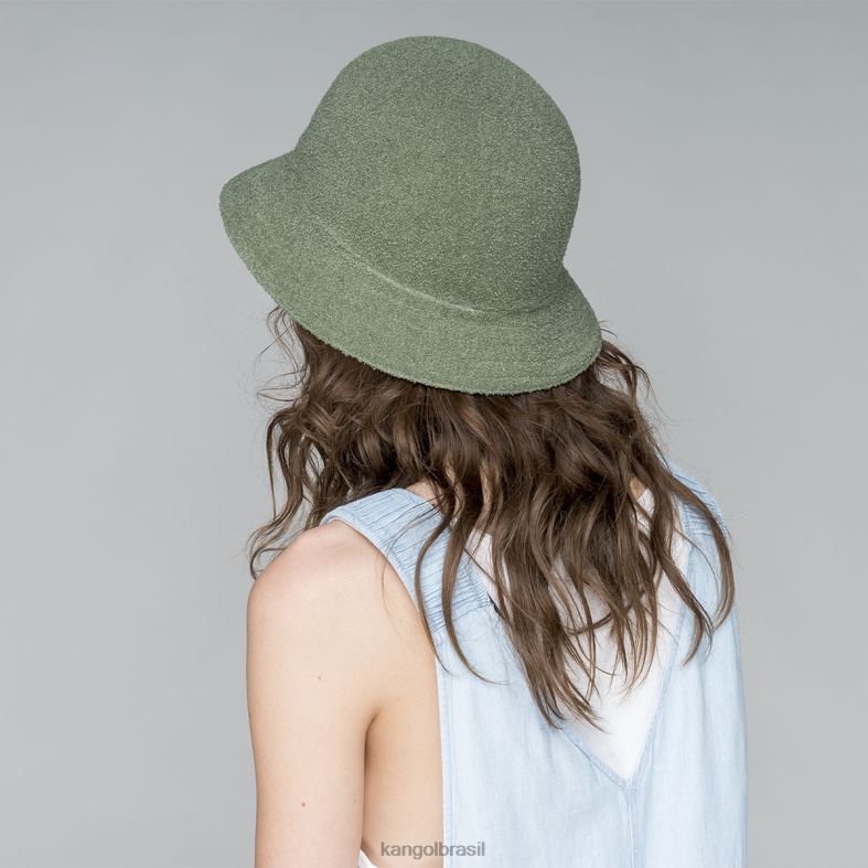 chapelaria | Kangol unissex óleo verde/damasco quente flip it reversível casual Z4880507
