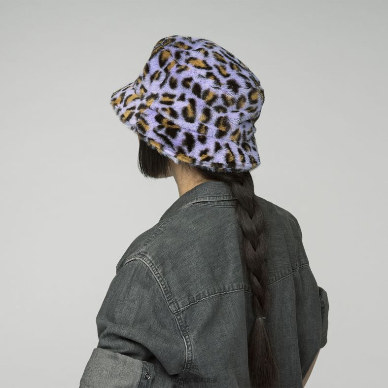 chapelaria | Kangol unissex leopardo lavanda balde de pele falsa Z4880708