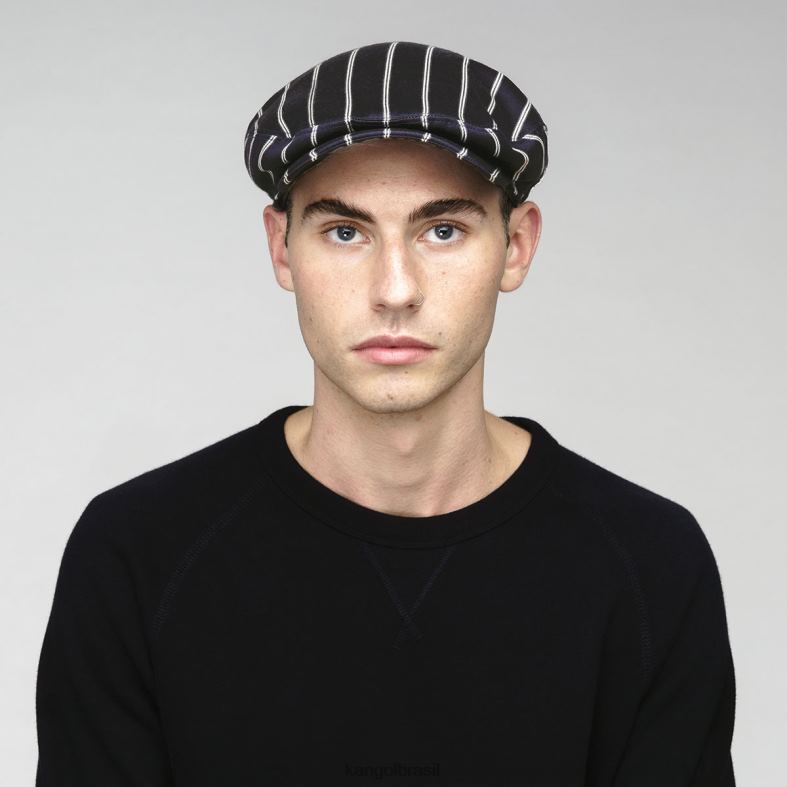 chapelaria | Kangol unissex listra dupla preta seixos britânicos Z4880771