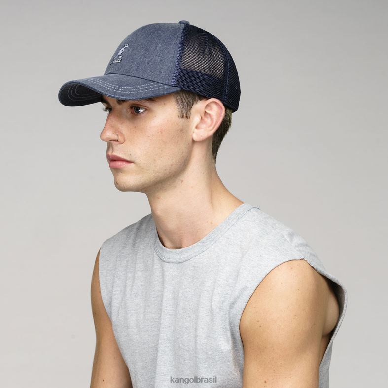 chapelaria | Kangol unissex marinha beisebol de malha de algodão angustiado Z4880292