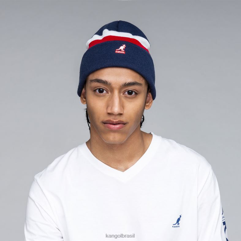 chapelaria | Kangol unissex marinha gorro de listras duplas Z4880821