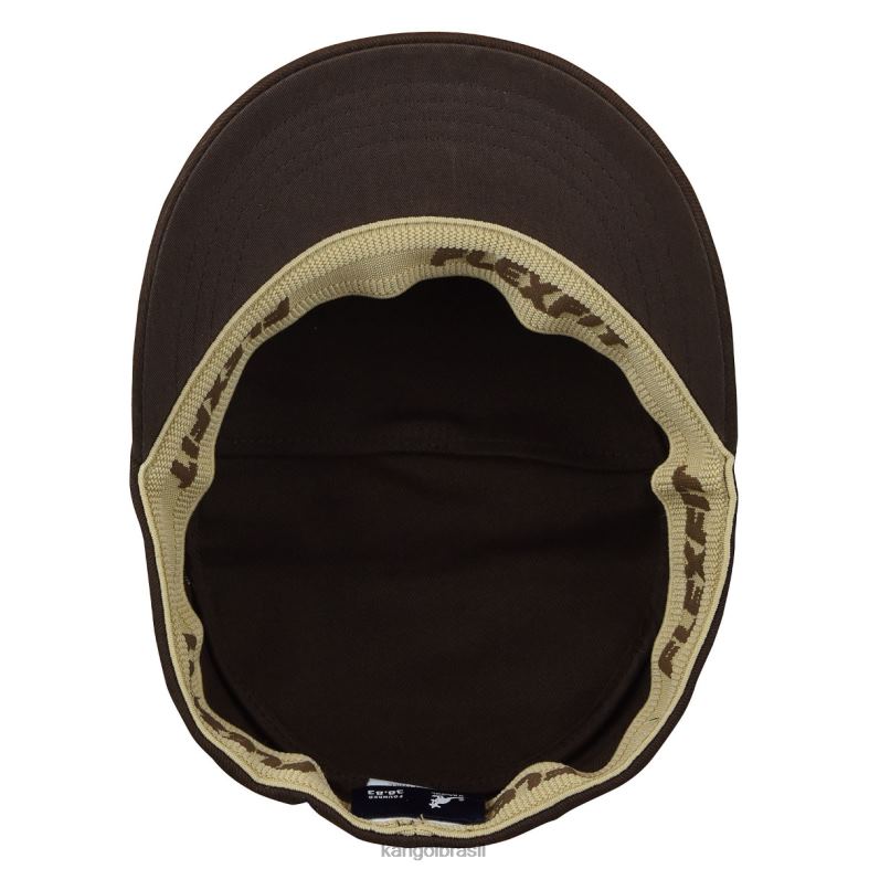 chapelaria | Kangol unissex marrom boné do exército de sarja de algodão Z4880260