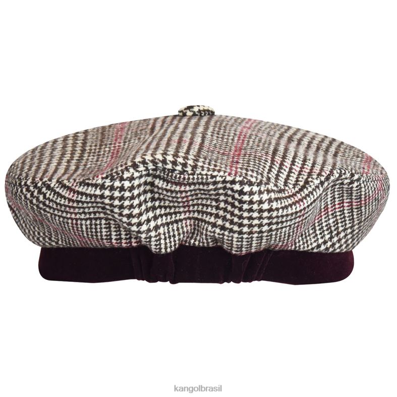chapelaria | Kangol unissex marrom escuro/creme mostra a boina dos dentes Z4880435